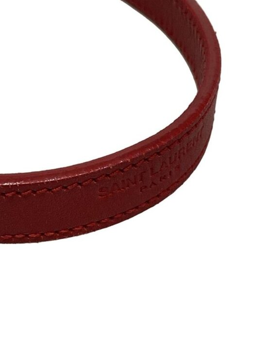 Saint Laurent Paris Shoulder Bag Red Chain Leather - Picture 14 of 15